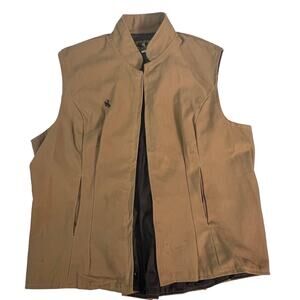 Wyoming Traders Beige Brown Vest Satin Lined Adjustable XXL